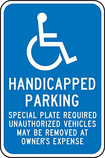 Accuform FRA198RA Engineer-Grade Reflective Aluminum Handicapped Parking Sign (Massachusetts), Legend “HANDICAPPED PARKING SPECIAL PLATE REQUIRED…