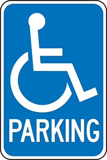 Accuform FRA232RA Engineer-Grade Reflective Aluminum Handicapped Parking Sign (Federal), Legend”(Handicapped) Parking” with Graphic, 18″ Length x…