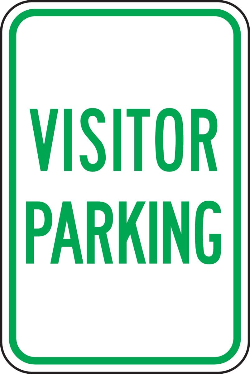 Accuform Signs FRP218RA Engineer-Grade Reflective Aluminum Parking Sign, Legend”Visitor Parking”, 18″ Length x 12″ Width x 0.080″ Thickness, Green…