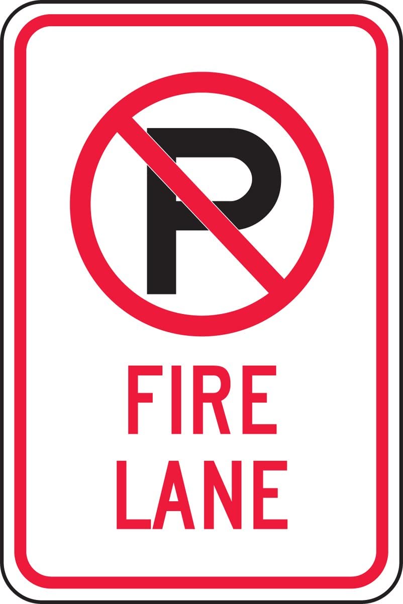 Accuform Signs FRP405RA Engineer-Grade Reflective Aluminum Parking Sign, Legend”(NO Parking) FIRE Lane”, 18″ Length x 12″ Width x 0.080″ Thickness,…