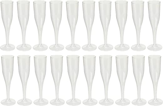 Amscan Plastic Champagne Flutes, 1 Count (Pack of 1), Clear