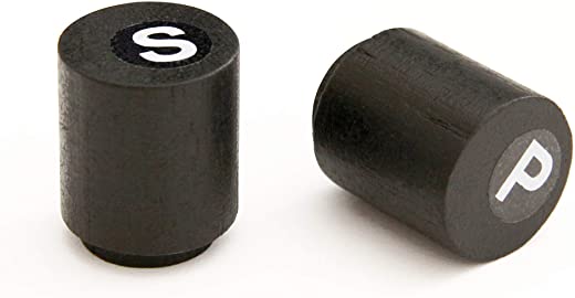 Black Bamboo Mini Salt and Pepper Shakers (Pack of 100), PacknWood – Pre-Filled Salt and Pepper Shaker without Grinder (1″) 210BKPS2N