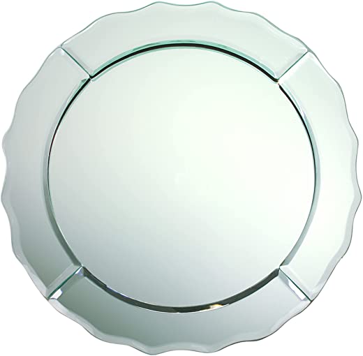 ChargeIt by Jay Framed Charger Large Decorative Mirror Glass Service Plate for Home & Professional Fine Dining-for Catering Events, Dinner Parties,…