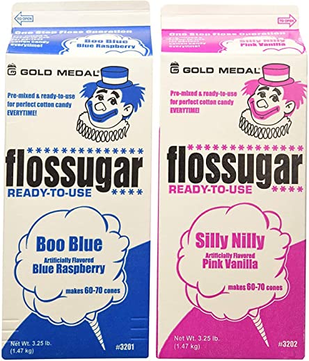 Cotton Candy Floss Sugar -2pk Cotton Candy Floss Sugar 2 Pack (Pink Vanilla and Blue) Brand Name Eco Craft Stix