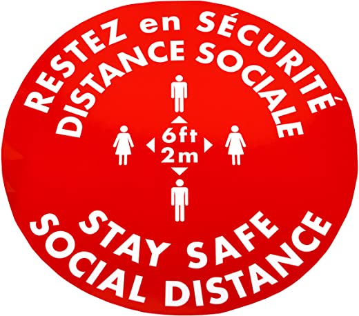 DayMark Social Distance 16″ French Floor Decal (10 Pack)