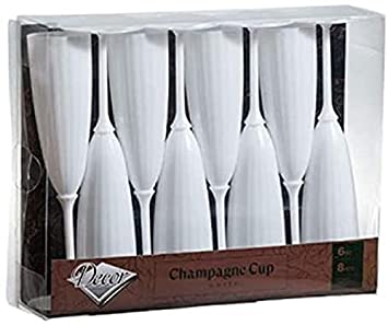 Decorline Champagne Cup | 6 oz. | White | Pack of 8