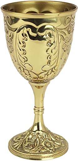 Design Toscano The King’s Royal Chalice Cup, 6 Inch, Embossed Brass,