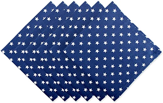 DII 4th of July Tabletop Collection, Napkin Set, Patriot Stars