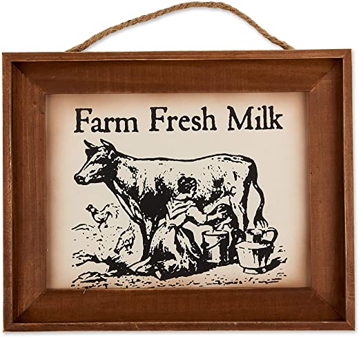 DII Farmhouse Wall Art Sign, Fresh Milk