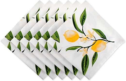 DII Lemon Bliss Tabletop Collection, Napkin Set, 6 Piece