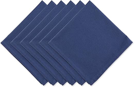 DII Solid Napkin Set Collection, 20×20, French Blue, 6 Piece