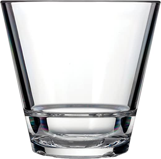 Drinique CAL-RK-CLR-4 Caliber Rocks Unbreakable Tritan Whiskey Glasses, 9.5 oz. (Set of 4), Clear