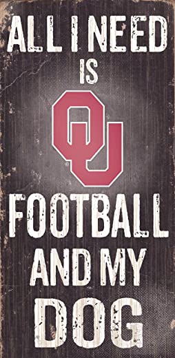 Fan Creations C0640 University of Oklahoma Football and My Dog Sign Black/White/Red, 6″ x 12″