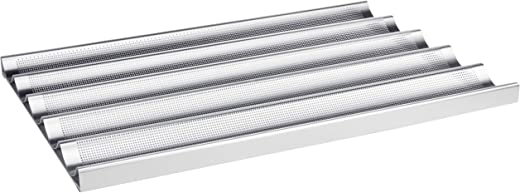 Focus Foodservice Commercial Bakeware 5 Count 26-Inch Perforated Baguette Pan