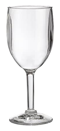 G.E.T. Heavy-Duty Reusable Shatterproof Plastic Wine Glasses, 8 Ounce, Clear (Set of 4)