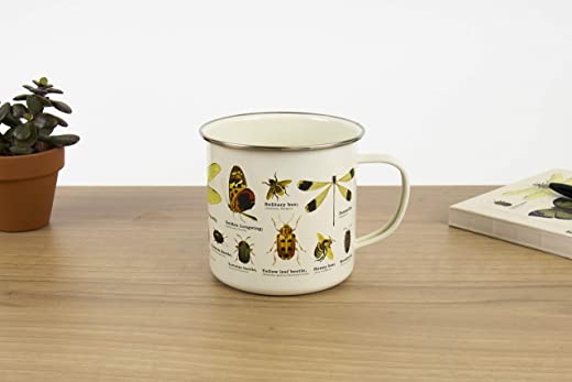 Gift Republic Insects Enamel Mug, 1 Count (Pack of 1), Multicolor