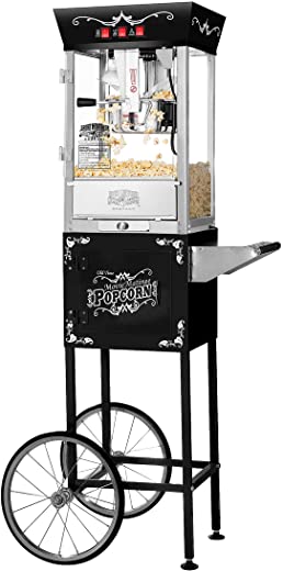 Great Northern Popcorn Black Matinee Movie 8 oz. Ounce Bar Style Antique Popcorn Machine