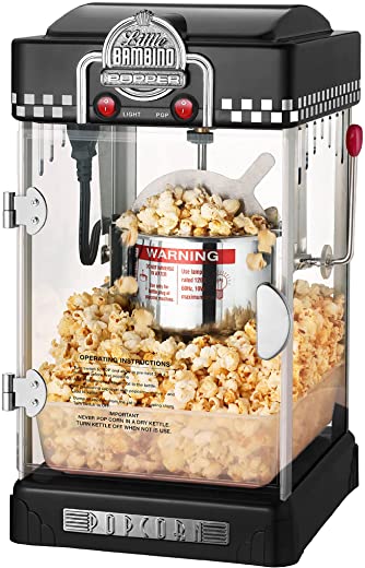 Great Northern Popcorn Company 83-DT5620 Northern Company GNP BlackGNP Little Bambino 2-1/2 Ounce Retro Style Popcorn Popper Machine, 2.5 Ounce, Black