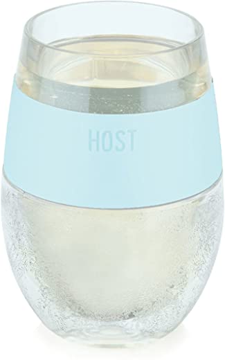 HOST Wine Freeze Cooling Cup, Plastic Double Wall Insulated Freezable Drink Chilling Tumbler with Freezing Gel Wine Glasses for Red and White Wine,…