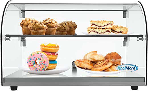 KoolMore – DC-2C 22″ Commercial Countertop Bakery Display Case with Front Curved Glass and Rear Door – 1.5 cu. ft.