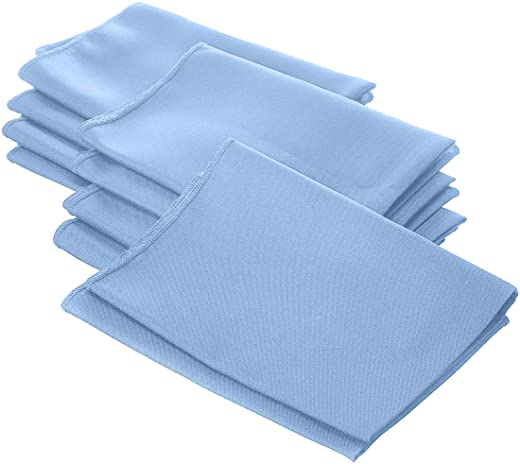 LA Linen 10-Pack Polyester Poplin Napkin 18 by 18-Inch, Light Blue