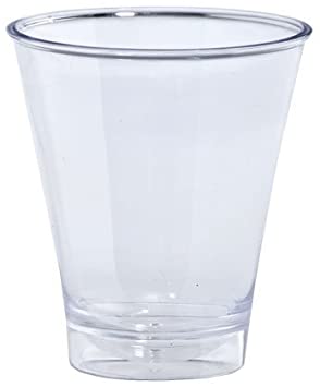 Lillian Tablesettings Plastic Double Shot Glass-5 oz | Clear Barware | Pack of 10 Drinkware