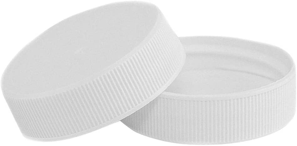 North Mountain Supply 38mm White Plastic Screw Caps With F217 Foam Liner – Pack of 15 Leak Proof Lids