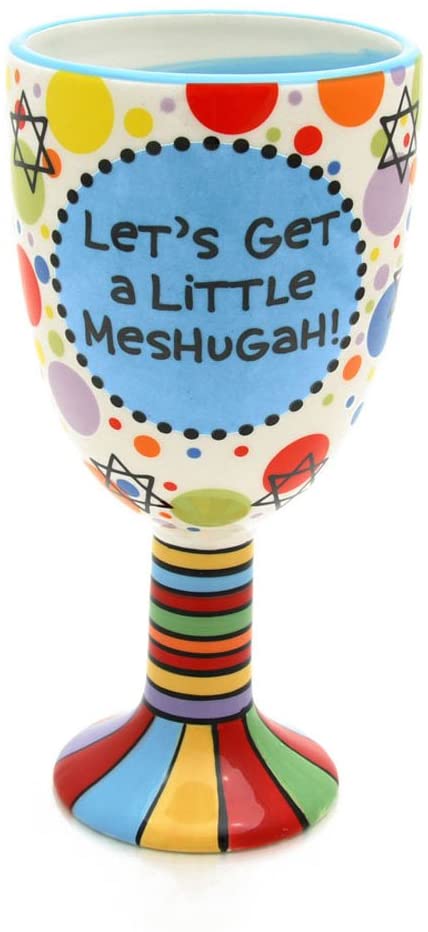 Our Name Is Mud by Lorrie Veasey Meshugah Ceramic Goblet, 8-1/4-Inch