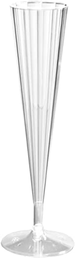 Party Essentials 20Count Deluxe/Elegance Twopiece Hard Plastic 5 oz Champagne Flutes, Clear