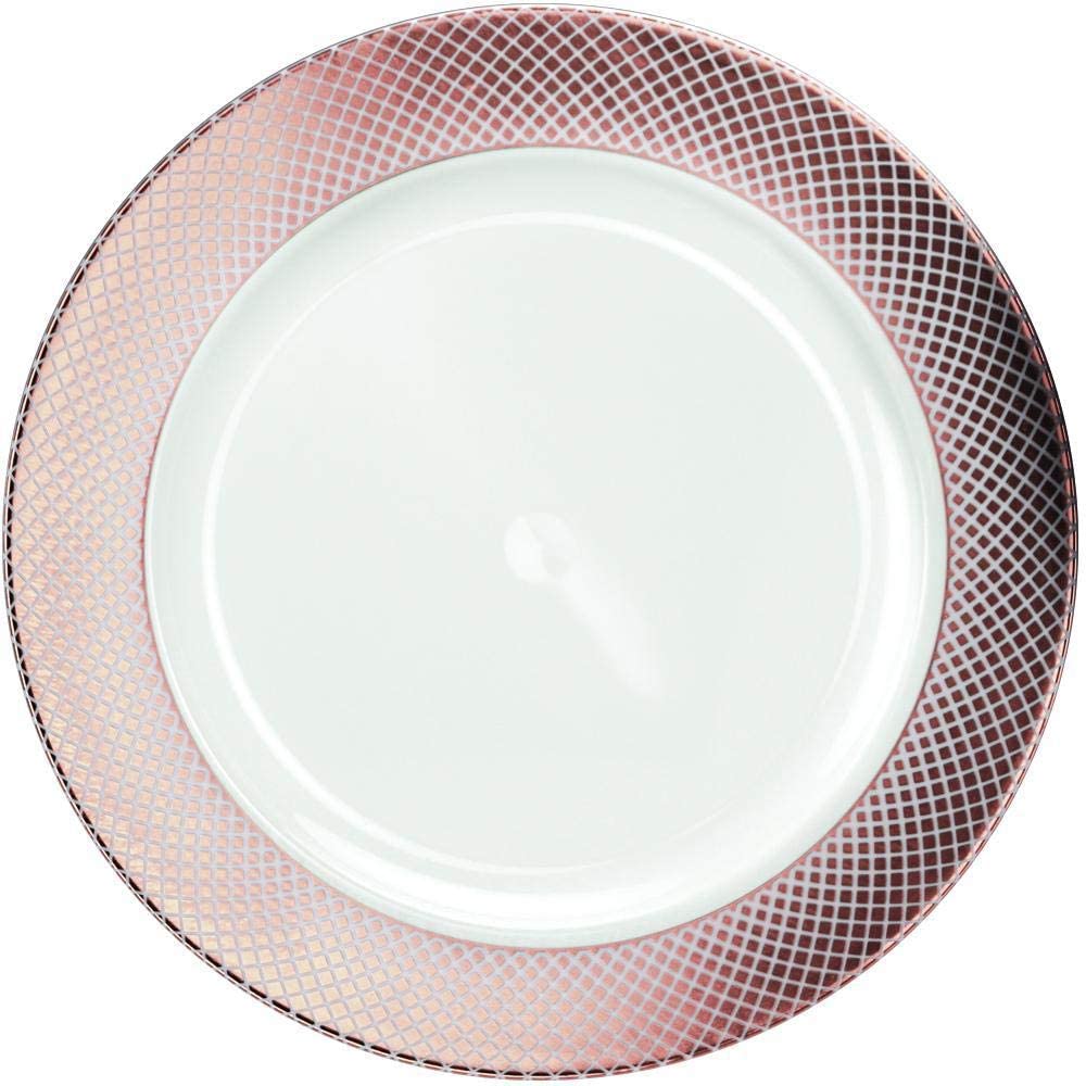 Plastic Charger Plates – 12″ | Rose Gold | Pack of 10