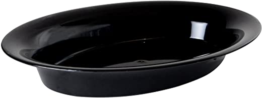 Platter Pleasers Shaped Plastic Bowls-128 oz | Black Pack of 25 128 oz Oval Serving Bowl