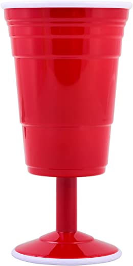 Red Cup Living 14 oz Plastic Wine Glass, Reusable Stemmed Wine Glasses | Red Cup Style Outdoor Wine Glasses, BPA Free Large Wine Glass | Dishwasher…