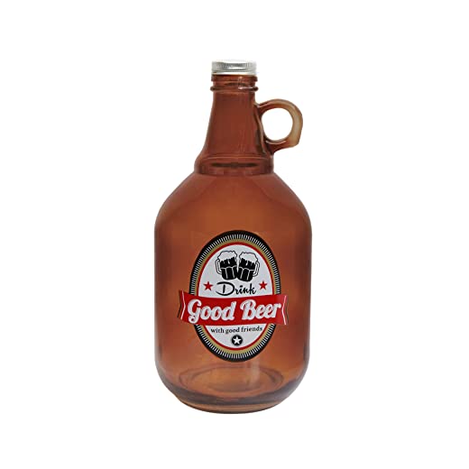Style Setter”Good Beer” Beer Growler with Cap, Brown