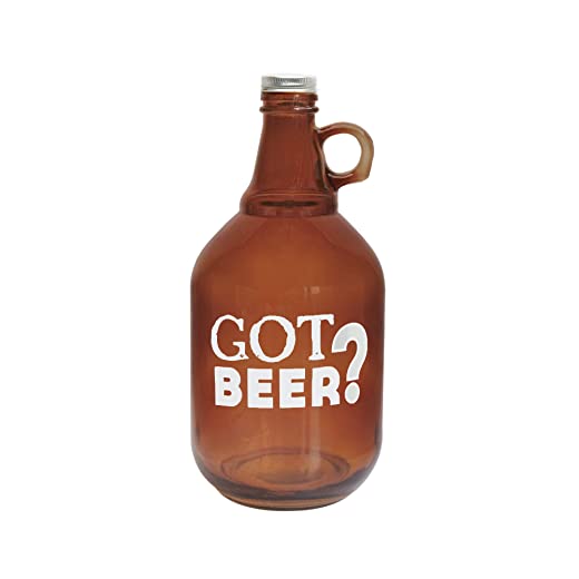 Style Setter”Got Beer?” Beer Growler with Cap, Brown