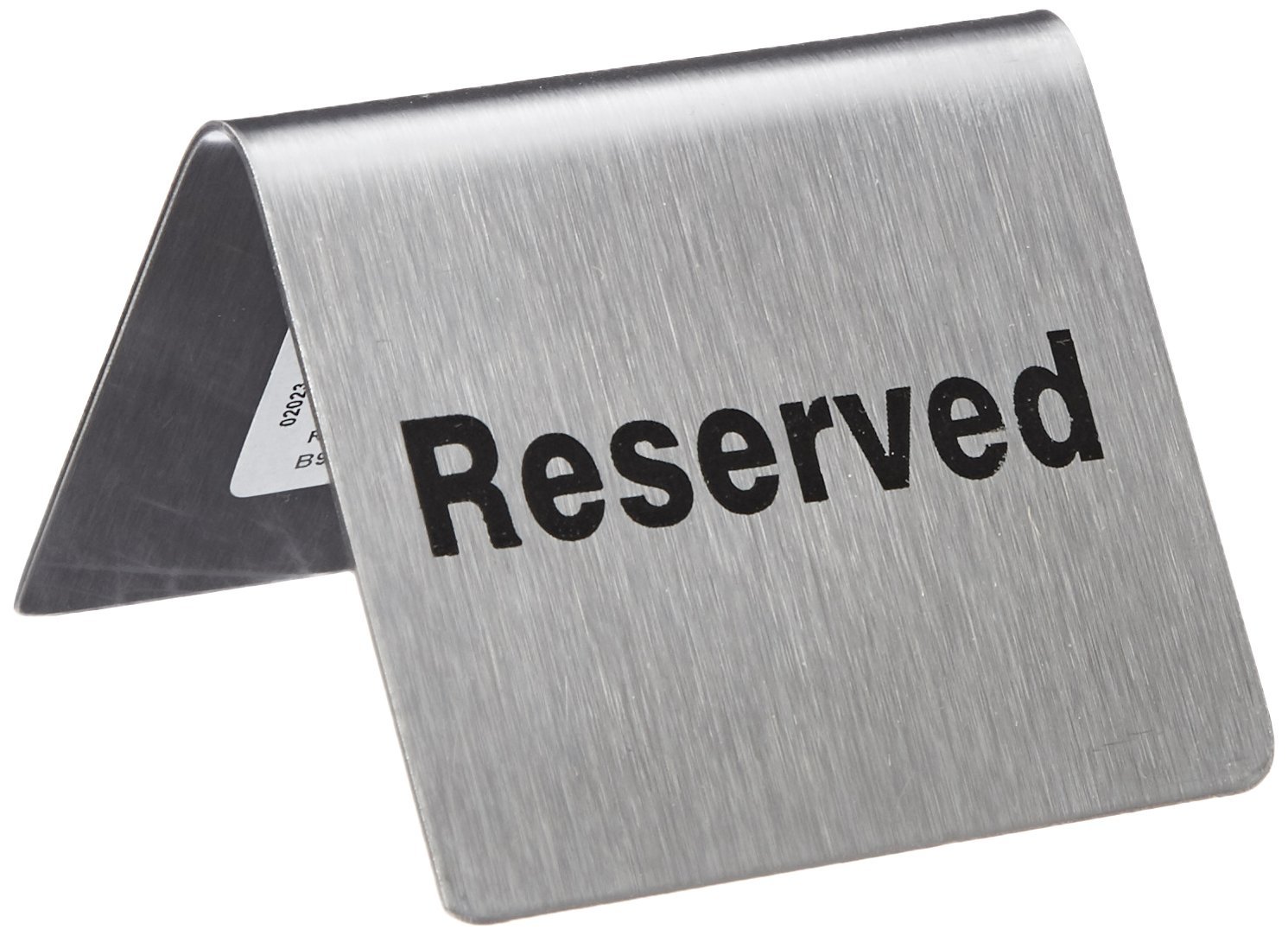 TableCraft Products B9″Reserved” Sign, Stainless Steel Table Tent, 4.75″ x 2.125″