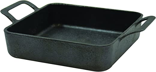 TableCraft Products CW30150 Cast Iron Mini Square Server, 5″ L (6⅞” with Handles) x 5 x 1¼”, 1.75″ Height, 5″ Width, 6.875″ Length