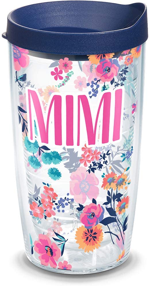 Tervis Made in USA Double Walled Dainty Floral Mother’s Day Insulated Tumbler Cup Keeps Drinks Cold & Hot, 16oz, Mimi