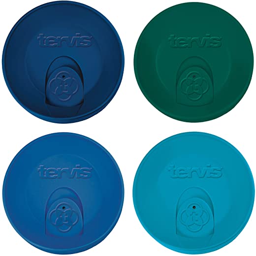 Tervis Travel Lid Assorted 16oz 4pk, Assorted Navy Green Blue Turquoise