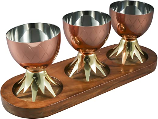 Thirstystone N1080 Pineapple Condiment Set, One Size, Wood/Copper