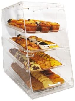 Winco ADC-4 4-Tier Pastry Display Case, Acrylic,Clear,Medium