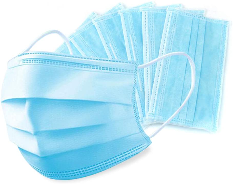 50 Pieces 3 PLY Blue Disposable Mask