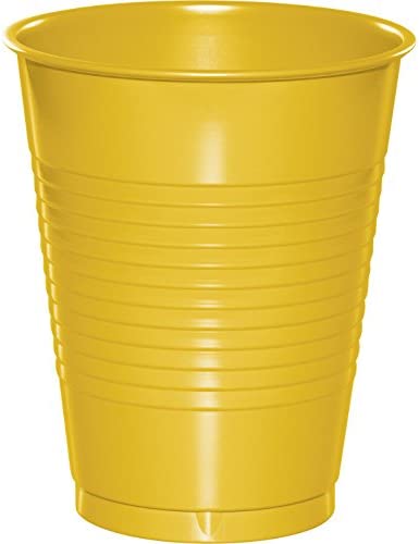 Creative Converting Premium Plastic Cups 16 OZ, 20 Count (Pack of 1), School Bus Yellow