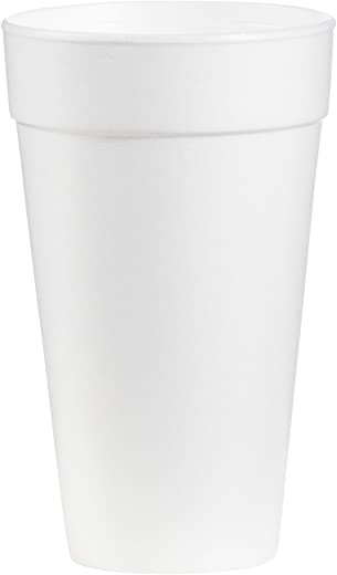 DART 20J16 3.7″ Top and 2.4″ Bottom Diameter, 6.1″ Height, 20 Oz Big Drink Foam Cup (Case of 500), White
