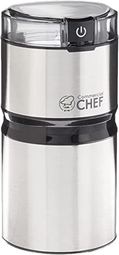Electric Coffee Grinder Spice Grinder – Stainless Steel Blades Grinder for Coffee Bean Seed Nut Spice Herb Pepper, Brushed Stainless Steel Texture…