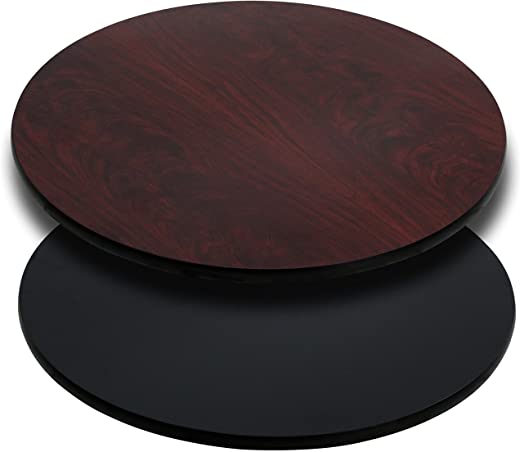 Flash Furniture 36” Round Table Top with Black or Mahogany Reversible Laminate Top