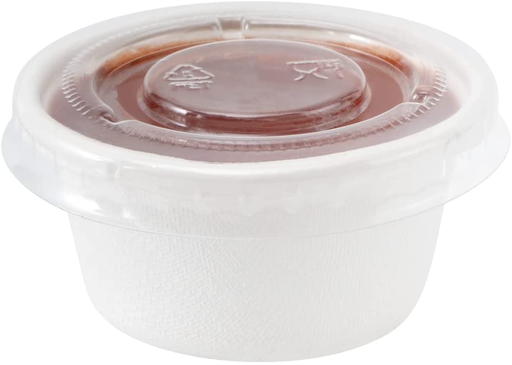 LIDS ONLY: Pulp Tek Lids For 2 Ounce Bagasse Cups, 2000 Round Sample Cup Lids – Portion Cups Sold Separately, Disposable, Clear Plastic Lids For…