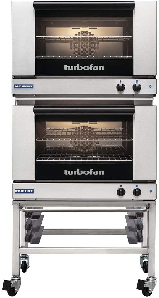 Moffat E27M2/2C Turbofan Electric Double Stacked Convection Oven, (2) Full Size Sheet Pan Capacity (Per Oven) & Casters