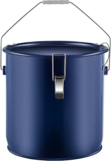 VEVOR Fryer Grease Bucket 6 Gal Oil Disposal Caddy Steel Fryer Oil Bucket w/Rust-proof Coating 22.7L Oil Transport Container w/Lid & Lock Clips Oil…