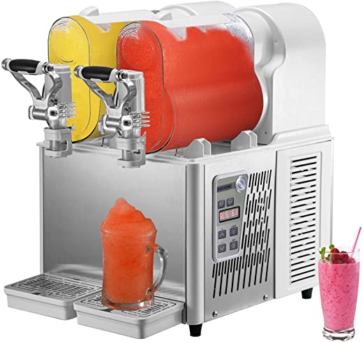 VEVOR Margarita Machines, 3LX2 Tank Slushy Machine Commercial, 340W Frozen Margarita Machine with Temperature Preservation, Stainless Steel Home…