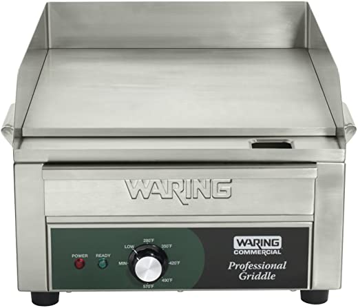 Waring Commercial WGR140 120-volt, 14-Inch Electric Countertop Griddle, Silver